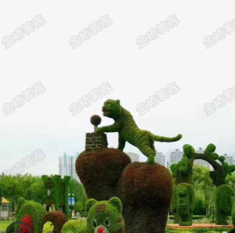 制作設計景區大型園林景觀新年綠植草皮動物植物造型仿真綠雕綠墻